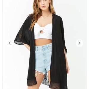 Forever 21 black semi sheer cardigan